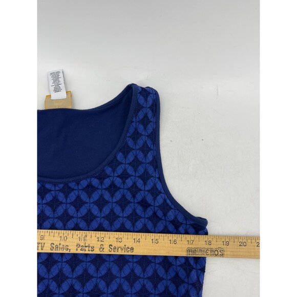 Ruby Rd Petite Women's Blue Lined Lace Sleeveless Scoop Neck Top Size PM - Picture 9 of 11